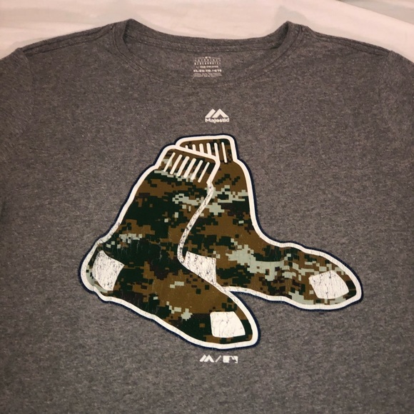 Men’s Majestic Boston Red Sox Graphic Logo Short Sleeve T-Shirt Size Small Gray - Picture 2 of 6